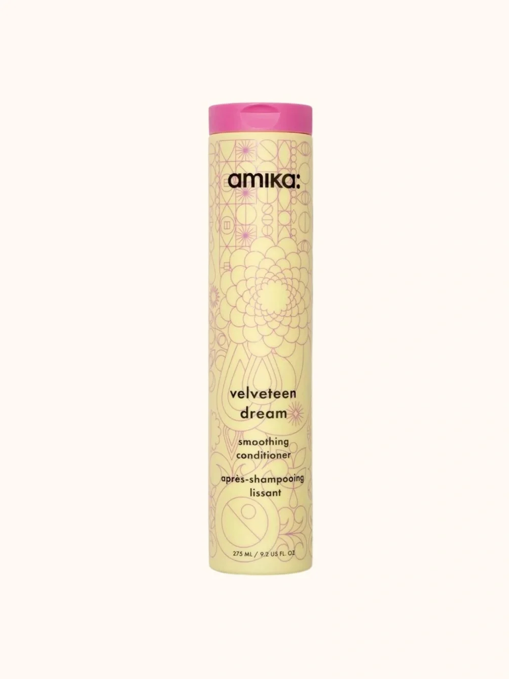 amika Velveteen Dream Smoothing Shampoo & Conditioner - Yellow and Pink Caps